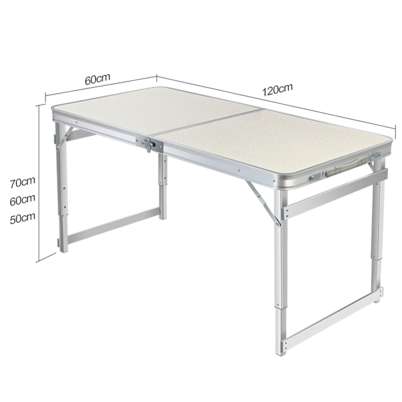 Outdoor Aluminum Folding Tables Portable Square Tube Adjustable Camping